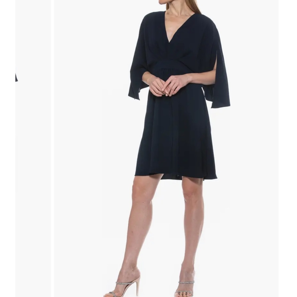 NWT, Isla Draped Dolman Sleeve Fit & Flare Dress, size 8, Navy
